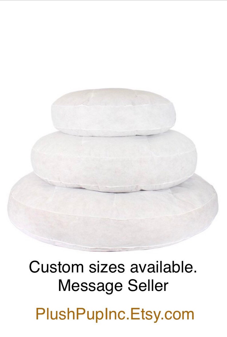 Round Dog Bed Round dog bed insert pillow Dog bed insert Etsy