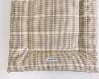 Crate Pad for Dogs, Taupe Herringbone Crate Pad, Dog Crate Pad, Durable Pet Crate Mat Pad, Washable Crate Pad, Crate Bed Pad, Plush Pup Inc