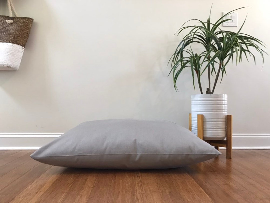 Gray Dog Bed Cover, Canvas Dog Bed Duvet, Solid Gray Dog Bed Cover