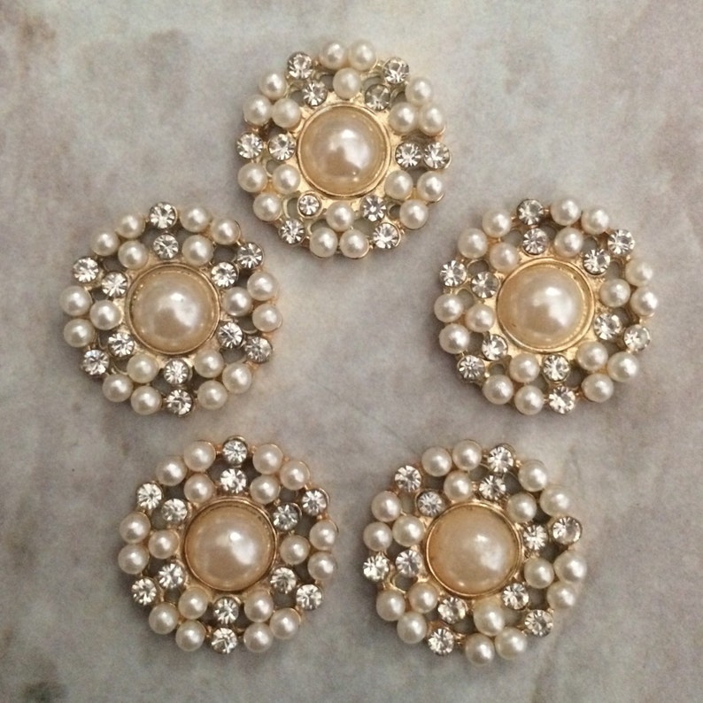 Rhinestone buttons rhinestone centers headband supplies Etsy