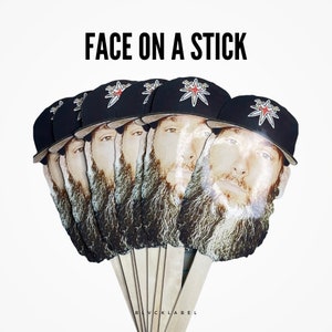 Party Big Head On a Stick - Funny Decorations - Party Gifts - Personalized Décor - Face Cut Outs -  Face On a Stick