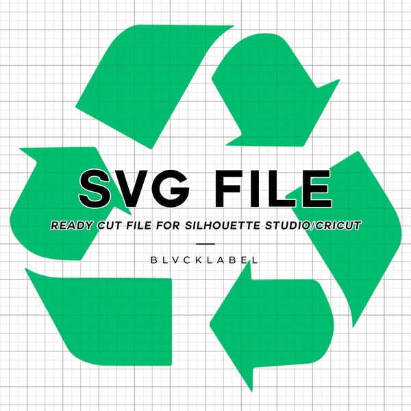 SVG - Recycle Logo - Recycle Bin Sticker - Cricut - SIlhouette - Digital Download - Vinyl Decals - Stickers - SVG File - Trash Bin Label