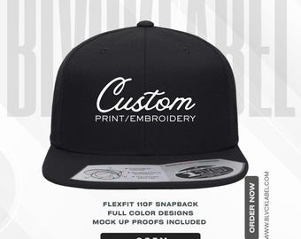 Custom Embroidered Flexfit 110 Cap - Personalized Baseball Hat - Custom Printing