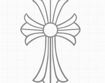 SVG File - Cross Outline Design: Vector SVG, PNG, .ai Files (Digital Download)