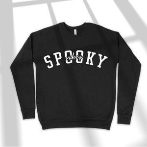 Spooky Vibes Crewneck Sweatshirt, Halloween Drop Shoulder Sweater  - Halloween Crewneck - Spooky Vibes T-Shirt - Spooky Season - Unisex