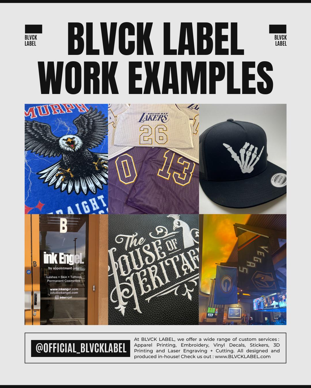 Custom Embroidered 6-panel Hat – Black Faux Leather Strapback