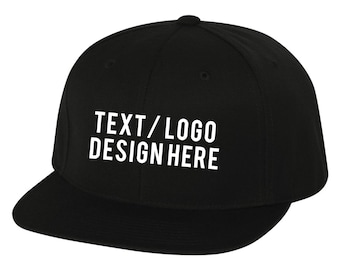 Custom Classic Snapback - 6 panel hat - your text here - custom logo prints - custom embroidery - full color printing - personalized gifts
