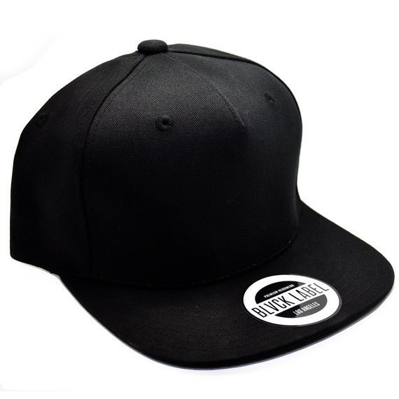 plain black strapback hat
