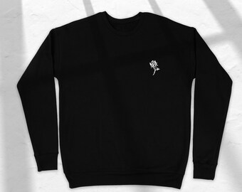 Rose Shirt - White Rose - Rose Design Pocket Tee