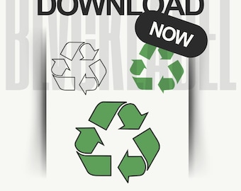SVG File - 2 Recycle Logo - Recycle Bin Sticker - Cricut - SIlhouette - Digital Download - Vinyl Decals - Stickers - Trash Bin Label