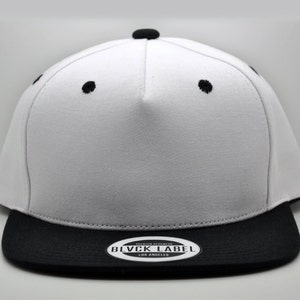 Young Adult Snapback Hat | White/Black Brim Hat | Personalize Gifts | Custom Embroidery | Custom Printing | Teen Hats and Caps | Team Hats