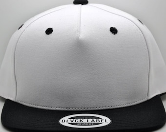 Young Adult Snapback Hat | White/Black Brim Hat | Personalize Gifts | Custom Embroidery | Custom Printing | Teen Hats and Caps | Team Hats