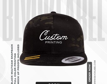 Custom Printing Multicam Camo Snapback Hat - 6 Panel cap - YP Classic - Business Logo or Text Company Hat