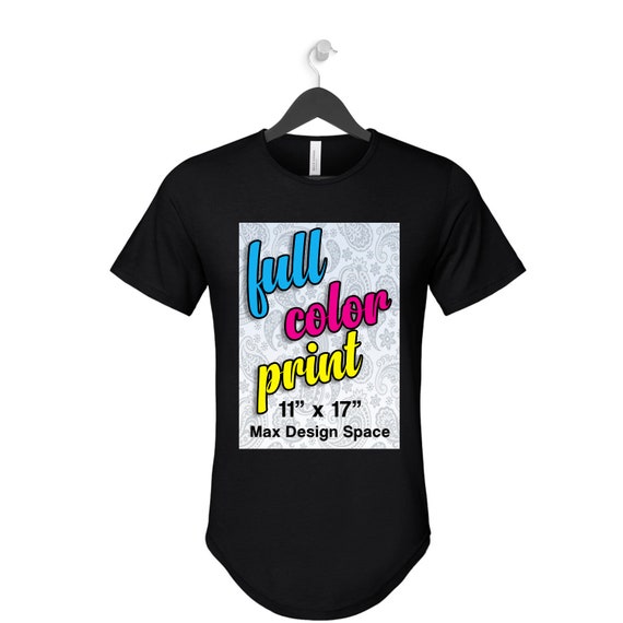 Custom Full Color - Curve Bottom Hem Tee- Scallop T-shirt