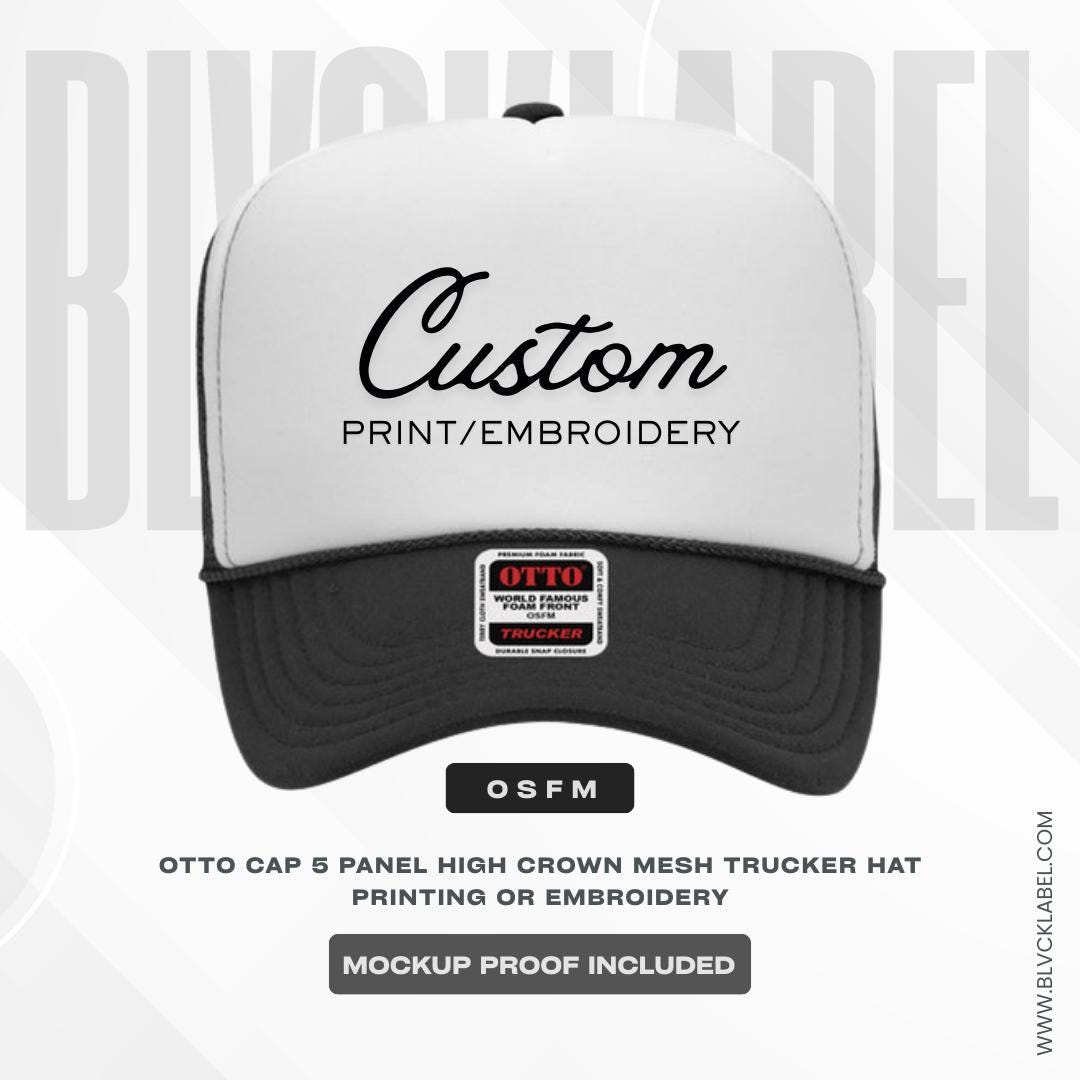 Custom Two-tone 5 Panel Structured Hat - Personalized Embroidered Logo ...
