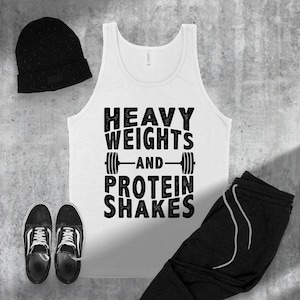 Heavy Weights and Protein Shakes Shirt - Muscle Tank - Gym Shirt - Gym Quotes - Fitness Goal - Goal Diggers - Body Building - Gym Rats Shirt