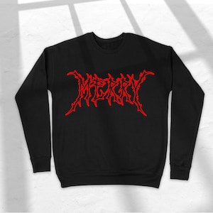 Merry Christmas Sweatshirt - Christmas Crewneck - Holiday Sweater - Metal Christmas Gift - Xmas Shirts - Christmas Rocker