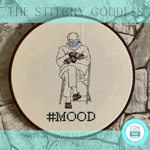 Bernie Sanders #MOOD Cross Stitch Pattern