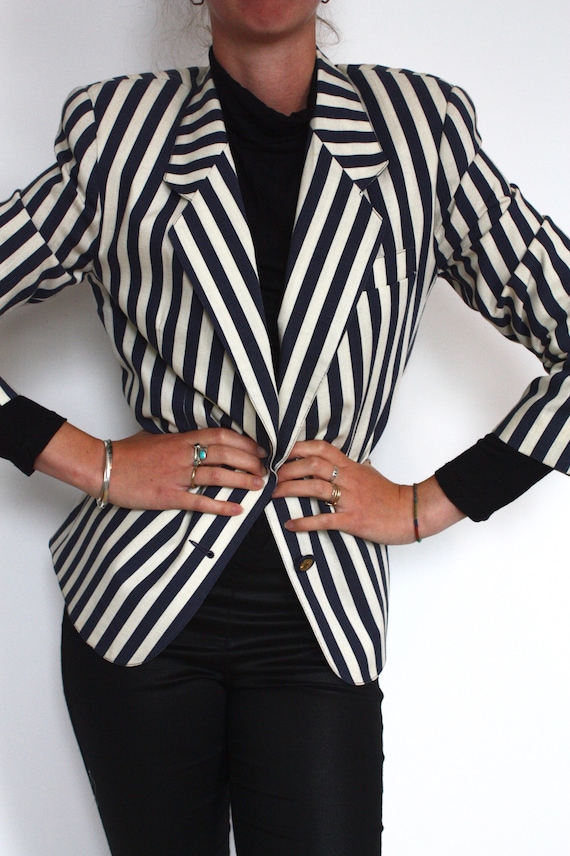 Striped 1980s Blazer