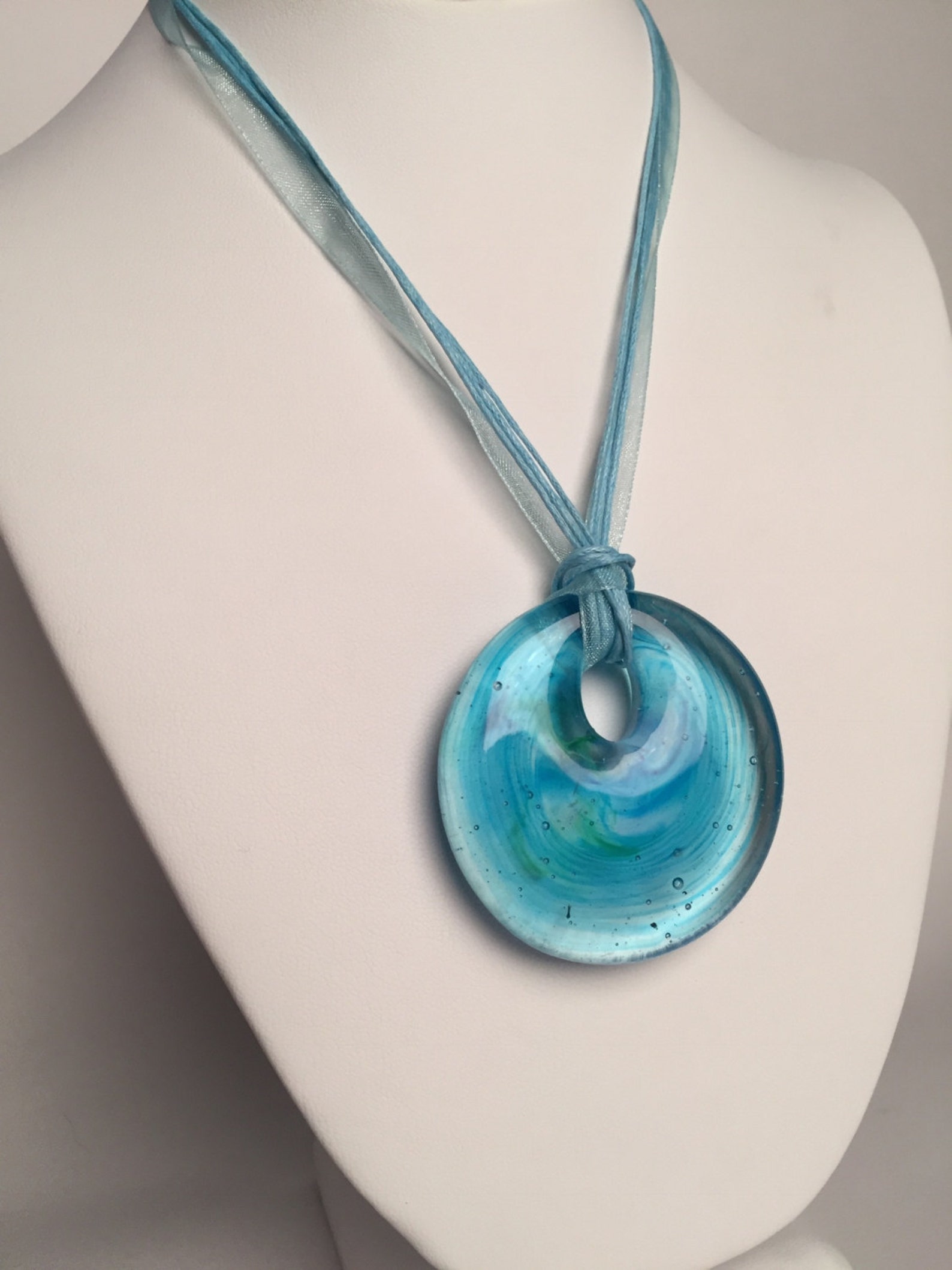 Fused Glass Pendant Fused Glass Necklace Fused Glass Etsy Norway