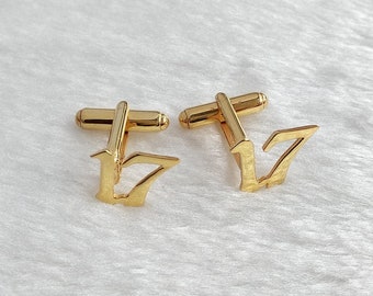 Gold Number Cufflinks,Personalized Numeral Cufflinks,Any Special Numbers Cufflinks,Custom Wedding Cufflinks,Personalized Number Cufflinks