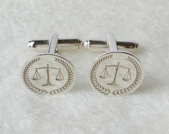 Scales of Justice Cufflinks,Custom Symbol Cufflinks,Personalized Wedding Cufflinks,Lion Cufflinks,Groom Wedding Cufflinks,Engraved CuffLinks