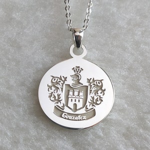 Custom Family Crest Necklace,Coat of Arms Necklace,Family Crest Signet Necklace,Any Family Lineage Necklace,Personalized Family Logo Jewelry