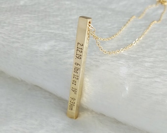 New Child Necklace,Child’s Birth Information Necklace,Custom Baby Necklace,Birth Announcement Necklace,Child Birth Gift,Mom Best Jewelry