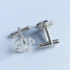 Three Initials Monogram Cufflinks,Personalized Wedding Cufflinks,Monogram Cufflink,Groom Wedding Cufflinks,Elegant Monogrammed Cufflinks