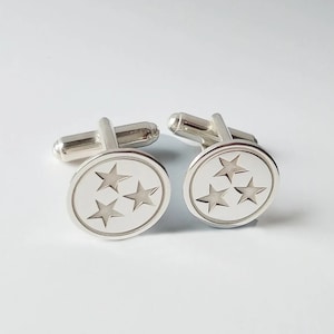 Tennessee State Flag Cufflinks,Custom Any State Flag Cufflinks,Tennessee Flag Cufflinks,Tennessee Symbol Cufflinks,TN State Symbol Cufflink