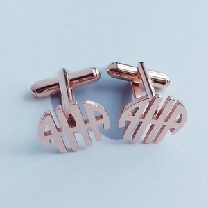 Wedding Cufflinks,3 Initials Monogram Cufflinks,Personalized Circle Monogram Cufflinks,Groom Wedding Cufflinks,Elegant Monogrammed Cufflinks