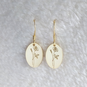 Birth Flower Earrings,Personalized Minimalist Earrings,Floral Earrings,Birth Month Flower Earrings,Mama Earrings,Birthday Gifts,Gift for Her