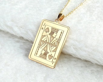 Jack of Spades Necklace,Seven of Hearts Necklace,Nine of Hearts Necklace,Jack of Hearts Necklace,Poker Necklace,Queen of Hearts Nekclace