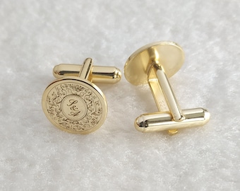Wedding Logo Cufflinks,Wedding Initials Date Cufflinks,Custom Logo Cufflinks,Personalized Wedding Cufflinks,Groom Wedding Gift,Gift for Him