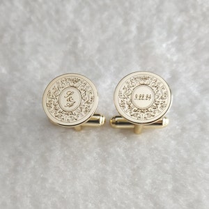 Special Logo Cufflinks,Wedding Initials Date Cufflinks,Wedding Logo Cufflinks,Personalized Wedding Cufflinks,Groom Wedding Gift,Gift for Him