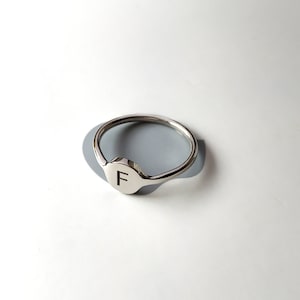 Personalized Ring,Initial Circle Ring,One Letter Ring,Circle Disc Ring,Engraved Any Initials Ring,Specific Symbols Ring,Christmas Gift