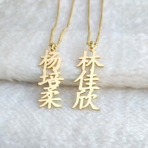 Vertical Chinese Necklace,Custom Chinese Name Necklace,Your Chinese Necklace,Custom Mandarin Pendant Necklace,Christmas Gift,Gift for her