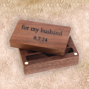 Custom Cufflinks Box,Engraved Wedding Logo Cufflinks Box,Only Box(without cufflink and tie clip),Best Man Cufflinks Box,Groomsmen Gift