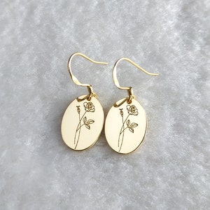 Birth Flower Earrings,Personalized Minimalist Earrings,Floral Earrings,Birth Month Flower Earrings,Mama Earrings,Birthday Gifts,Gift for Her