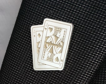 Benutzerdefinierte Poker Anstecknadeln,Jack of Hearts Anstecknadeln,Königin der Herzen Anstecknadeln,Poker Anstecknadeln,Geschenk für Ihn