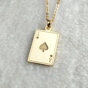 Schoppenaasketting, hartenketting ketting, klaveren zes ketting, hartenketting ketting, diamanten aas ketting, klaveren ketting
