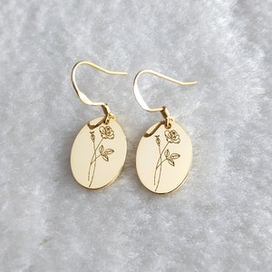 Floral Earrings,Birth Month Flower Earrings,Birth Flower Earrings,Personalized Minimalist Earrings,Mama Earrings,Birthday Gifts,Gift for Her
