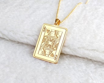 Queen of Hearts Nekclace,Jack of Hearts Necklace,Playing Cards Neklace,King of Hearts Necklace,Men&#39;s Jewelry,Custom Gift for Him,Dad Gift