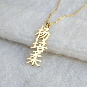 Custom Chinese Name Necklace,Vertical Chinese Necklace,Your Chinese Necklace,Custom Mandarin Pendant Necklace,Christmas Gift,Gift for her