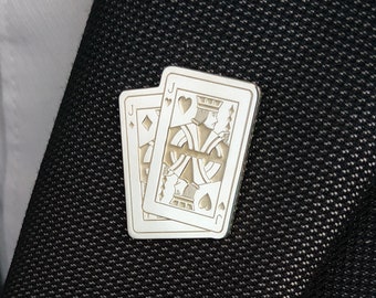 Ein Paar Poker Anstecknadeln,Jack of Hearts Anstecknadeln,Jack of Diamonds Anstecknadeln,Geschenk für Ihn