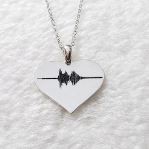 Sound Wave Necklace,Heart SoundWave Necklace,Baby Heartbeat Necklace,Custom Sound Wave Necklace,Waveform Heart Necklace,Heartlines Necklace