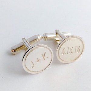 Personalized Wedding Cufflinks,Groom Wedding Cufflinks,Date and Initials Cufflinks,Engraved CuffLinks,Elegant Monogrammed Cufflinks