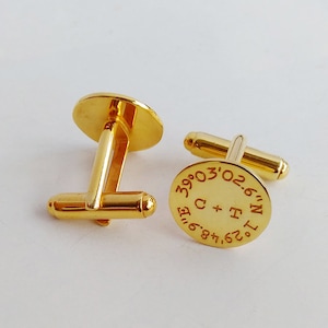 Coordinate Date Initials Cufflinks,Personalized Wedding Cufflinks,Groom Wedding Cufflinks,Engraved CuffLinks,Elegant Monogrammed Cufflinks