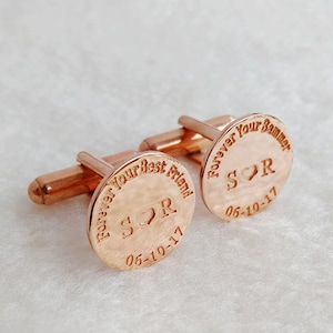 Forever Your Best Friend Cufflinks,Personalized Cufflinks,Groom Wedding Cufflinks,Date and Initials Cufflinks,Elegant Monogrammed Cufflinks