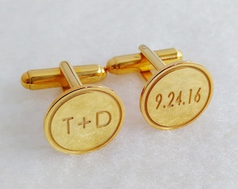 Personalized Wedding Cufflinks,Groom Wedding Cufflinks,Date and Initials Cufflinks,Engraved CuffLinks,Elegant Monogrammed Cufflinks